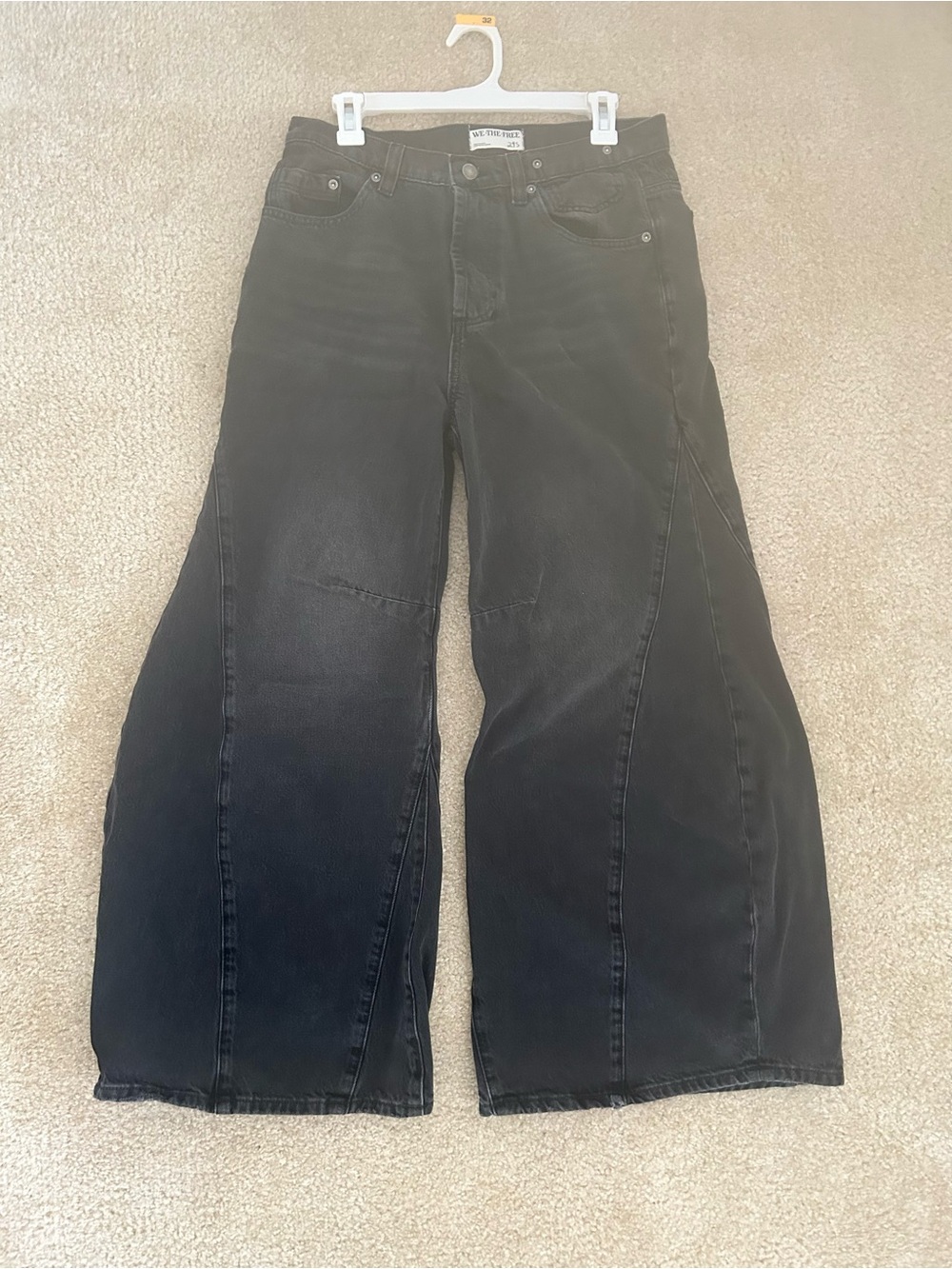 Free People Black Wide-Leg High-Rise Jeans - Picture 4 of 6